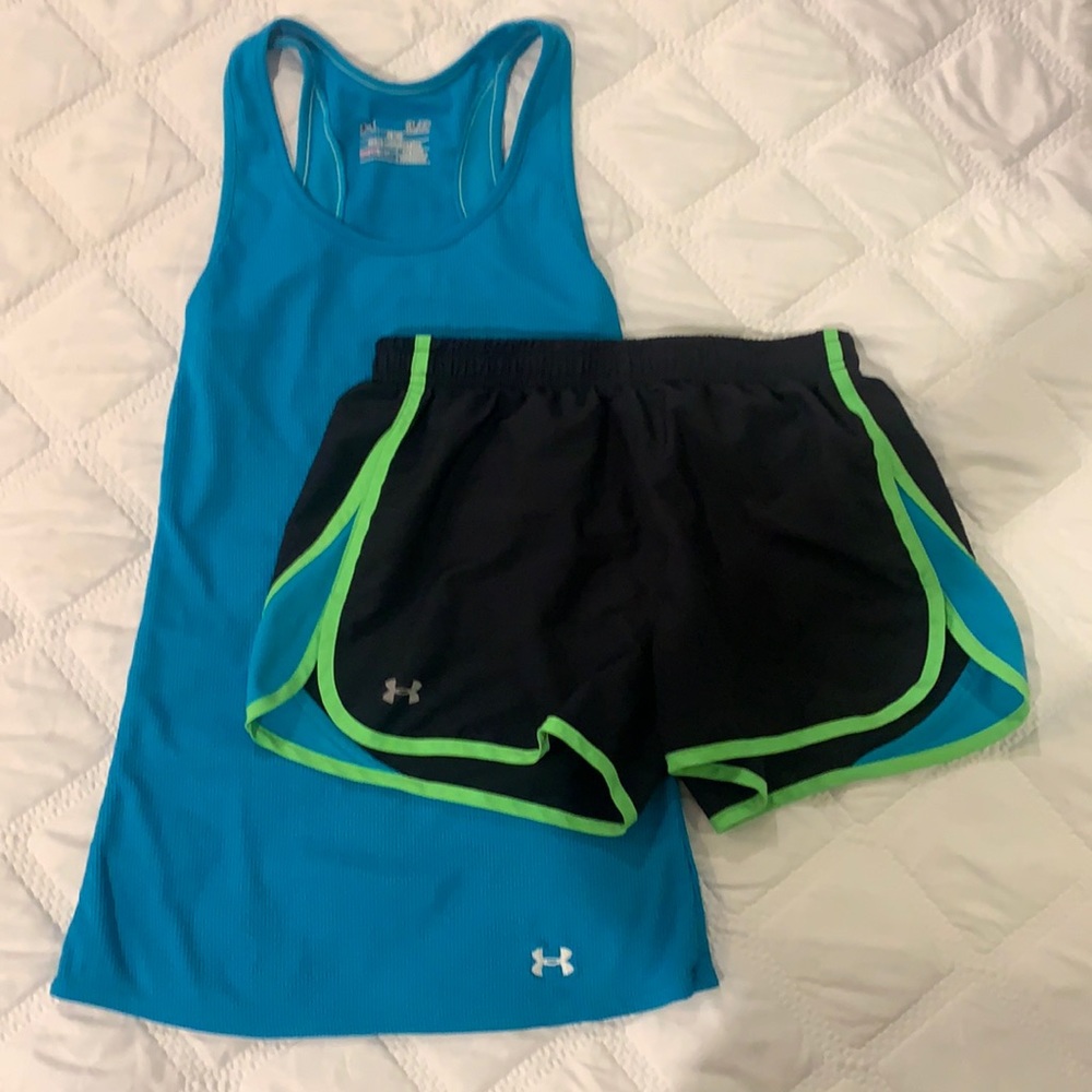 UNDER ARMOUR Ribbed Tank & Shorts Small